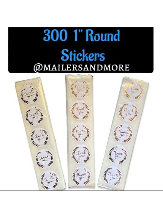 Mailers And More Other - 300 Pack of 1" Round Thank You Stickers, Reflective Gold Laurels PRICE IS FIRM
